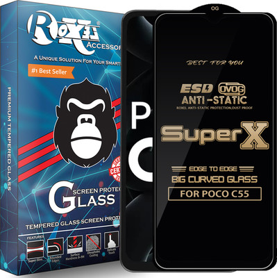 Roxel Edge To Edge Tempered Glass for POCO C55(Pack of 1)