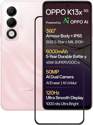 AKSHUD Edge To Edge Tempered Glass for OPPO K13x 5G(Pack of 1)