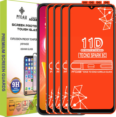 PFOAM Edge To Edge Tempered Glass for TECNO SPARK 8C(Pack of 4)