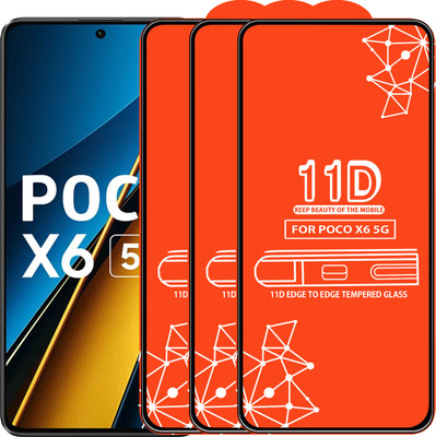 Qyist Edge To Edge Tempered Glass for Poco X6 5G(Pack of 3)