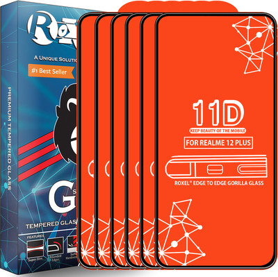 Roxel Edge To Edge Tempered Glass for Realme 12 Plus(Pack of 6)