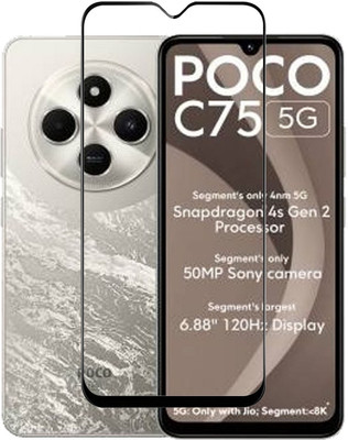 AKSHUD Edge To Edge Tempered Glass for Poco C75 5G(Pack of 1)