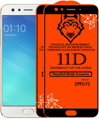 DeepzHub Edge To Edge Tempered Glass for Oppo F3(Pack of 2)