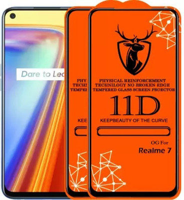 HIE POWER Edge To Edge Tempered Glass for Realme 7, 7i --| 9H Hardness, Anti-Scratch Edge to Edge Full Glue Mobile Screen protector with Wet & dry Wipes |(Pack of 2)