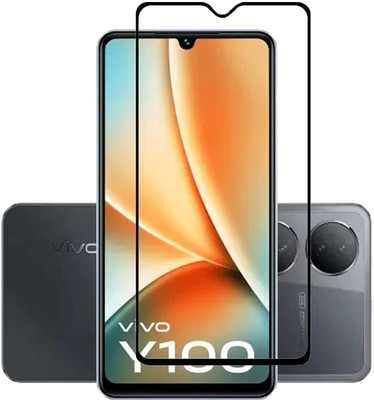 vmt stock Edge To Edge Tempered Glass for Vivo Y100 5G Screen Protector Edge to Edge Coverages Clearances Premium Tempered Glass With Easy Installation kit(Pack of 1)