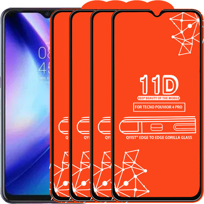 Qyist Edge To Edge Tempered Glass for Tecno Pouvior 4 Pro(Pack of 4)