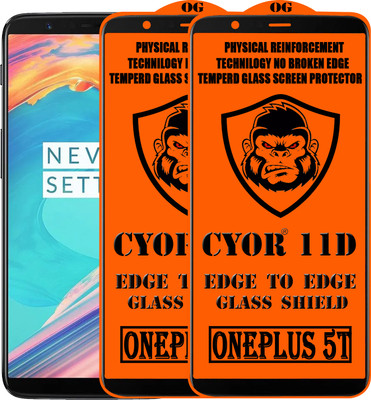 CYOR Edge To Edge Tempered Glass for OnePlus 5T(Pack of 2)