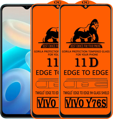 TWIGLO Edge To Edge Tempered Glass for VIVO Y76S(Pack of 2)