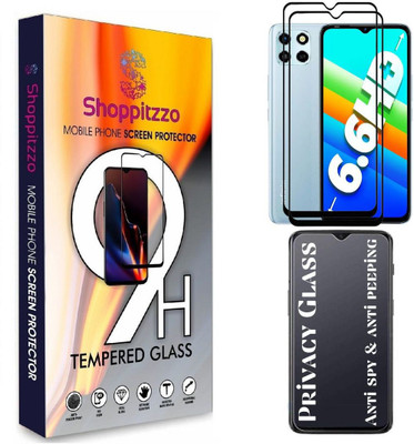 Shoppitzzo Edge To Edge Tempered Glass for Infinix Smart 6 HD**Privacy-Anti Spy-Anti Peeping**/Millitary Grade Tempered Glass/Full Screen Coverage-Edge to Edge/9H Hardness/With Easy Installation Kit(Pack of 2)