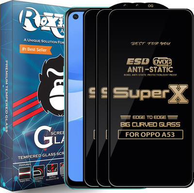 Roxel Edge To Edge Tempered Glass for OPPO A53(Pack of 3)
