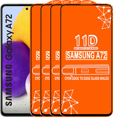 CYOR Edge To Edge Tempered Glass for SAMSUNG A72(Pack of 4)