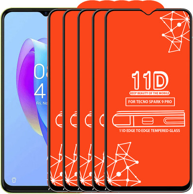 Qyist Edge To Edge Tempered Glass for Tecno Spark 9 Pro(Pack of 5)