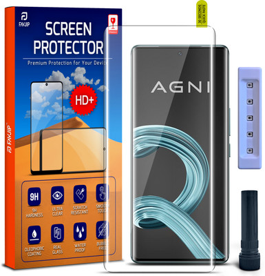 FAVJIP Edge To Edge Tempered Glass for Lava Agni 2, Lava Agni 2 5G, 3D Curved UV Liquide Glue Glass with Easy Installation Kit(Pack of 1)