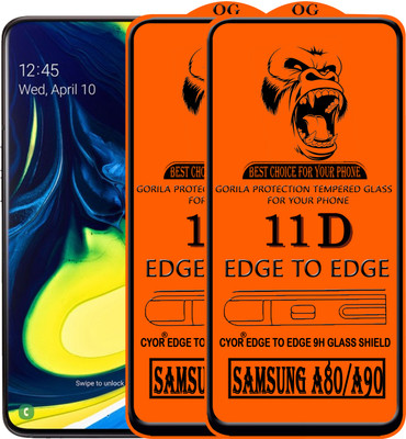 CYOR Edge To Edge Tempered Glass for SAMSUNG A80(Pack of 2)