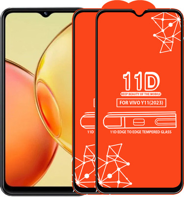 Qyist Edge To Edge Tempered Glass for Vivo Y11(2023)(Pack of 2)