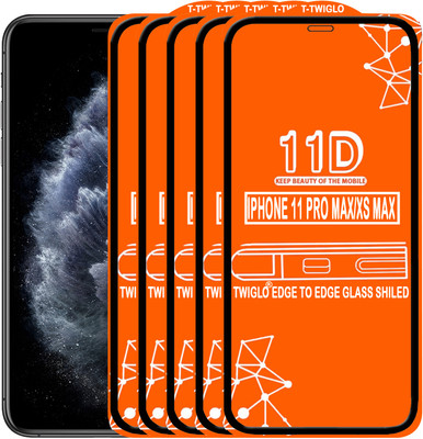 TWIGLO Edge To Edge Tempered Glass for IPHONE 11 PRO MAX(Pack of 5)