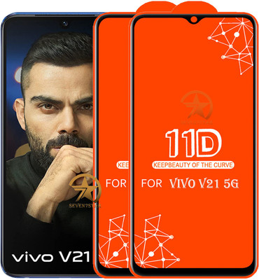 SEVEN7STAR Edge To Edge Tempered Glass for VIVO V21 5G(Pack of 2)