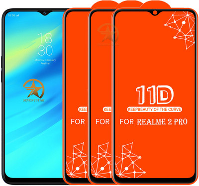 SEVEN7STAR Edge To Edge Tempered Glass for Realme 2 Pro(Pack of 3)