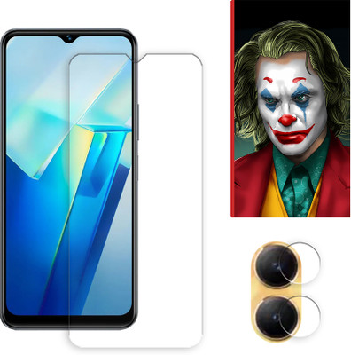 SOMTONE Edge To Edge Tempered Glass for vivo T2x 5G Tempered Glass Screen Protector | Anti-Scratch | Edge to Edge Full Coverage | 9H Hardness ( 1 FRONT SCREEN GUARD + 1 CAMERA LENS PROTECTOR + 1 FREE BACK EMBOSSED SKIN026 )(Pack of 1)