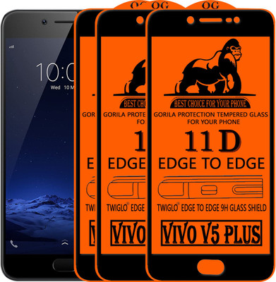 TWIGLO Edge To Edge Tempered Glass for VIVO V5 PLUS(Pack of 3)