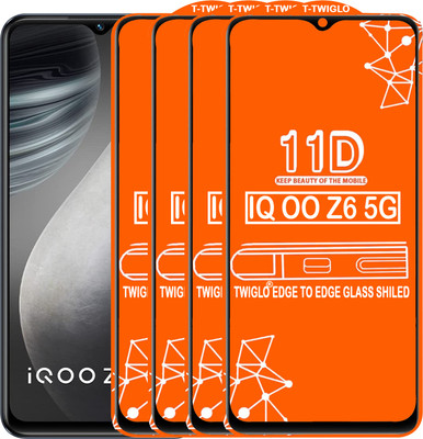 TWIGLO Edge To Edge Tempered Glass for IQOO Z6 5G(Pack of 4)
