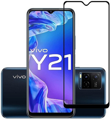NIMMIKA ENTERPRISES Edge To Edge Tempered Glass for Vivo Y21 2021/Y33S/Y21T(Comprehensive protection | High-quality material | Multi-layered coating | Clear and smooth surface | Easy to install)(Pack of 1)