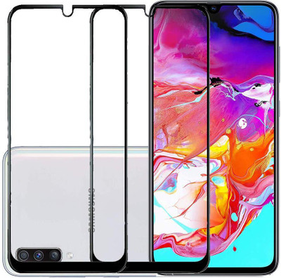 HIE POWER Edge To Edge Tempered Glass for Samsung Galaxy A70-| 9H Hardness, Anti-Scratch Edge to Edge Full Glue Mobile Screen protector with Wet & dry Wipes |(Pack of 2)
