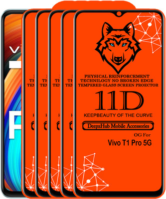 DeepzHub Edge To Edge Tempered Glass for Vivo T1 Pro 5G(Pack of 5)
