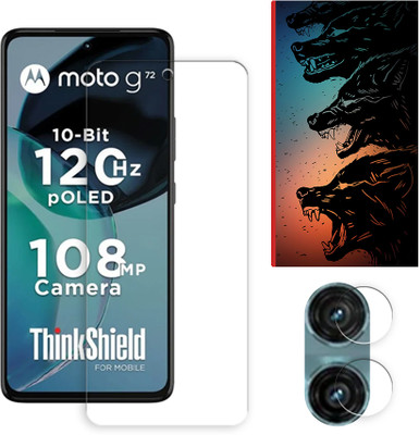 ARBAN Edge To Edge Tempered Glass for Motorola Moto G72 4G Tempered Screen Protector | Anti-Scratch | Edge to Edge Full Coverage | 9H Hardness ( 1 FRONT SCREEN GUARD + 1 CAMERA LENS PROTECTOR + 1 FREE BACK EMBOSSED SKIN061 )(Pack of 1) ARBAN Edge To Edge Tempered Glass for Motorola Moto G72 4G Tempered Screen Protector | Anti-Scratch | Edge to Edge Full Coverage | 9H Hardness ( 1 FRONT SCREEN GUARD + 1 CAMERA LENS PROTECTOR + 1 FREE BACK EMBOSSED SKIN061 )(Pack of 1)