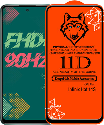 DeepzHub Edge To Edge Tempered Glass for Infinix Hot 11S(Pack of 1)