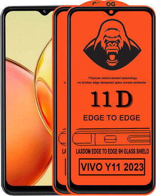 Laxdom Edge To Edge Tempered Glass for VIVO Y11 2023(Pack of 2)