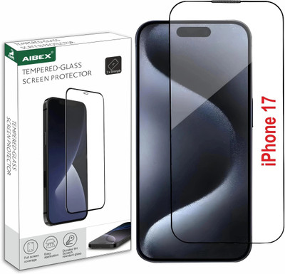 AIBEX Edge To Edge Tempered Glass for Apple iPhone 17| 9H Hardness | Anti-Glare & Anti-Fingerprint | Water Resistant | Edge-to-Edge Full Screen Protector | Bubble-Free Installation(Pack of 1)