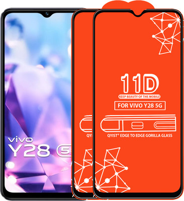 Qyist Edge To Edge Tempered Glass for Vivo Y28 5G(Pack of 2)