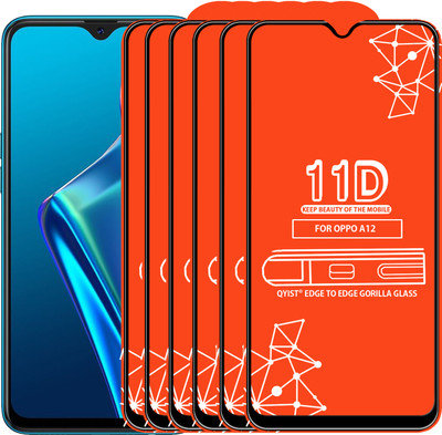 Qyist Edge To Edge Tempered Glass for Oppo A12(Pack of 6)