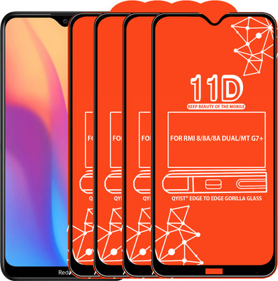 Qyist Edge To Edge Tempered Glass for FOR REDMI 8, REDMI 8A, REDMI 8A DUAL, MOTOROLA G7 PLUS(Pack of 4)