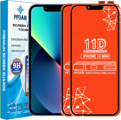 PFOAM Edge To Edge Tempered Glass for APPLE IPHONE 13 MINI(Pack of 2)