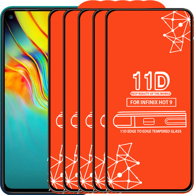 Roxel Edge To Edge Tempered Glass for Infinix Hot 9(Pack of 5)