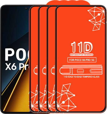 Roxel Edge To Edge Tempered Glass for Poco X6 Pro 5G(Pack of 4)
