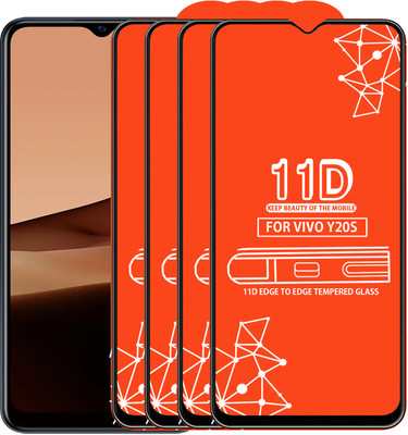 Qyist Edge To Edge Tempered Glass for Vivo Y20S(Pack of 4)