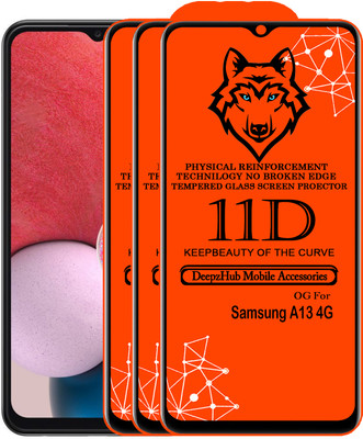DeepzHub Edge To Edge Tempered Glass for Samsung A13 4G(Pack of 3)