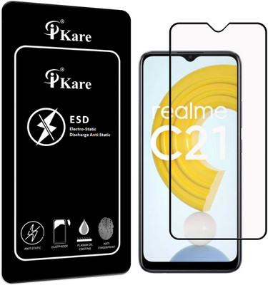 iKare Edge To Edge Tempered Glass for Realme C21(Pack of 1)