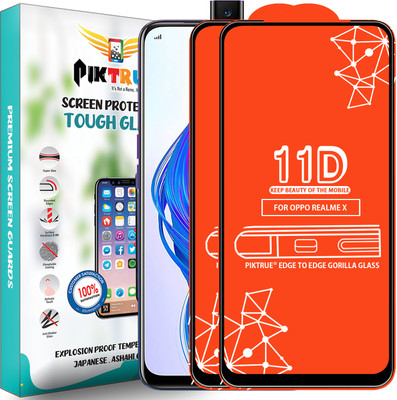 PikTrue Edge To Edge Tempered Glass for Realme X(Pack of 2)