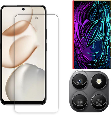 SOMTONE Edge To Edge Tempered Glass for Honor X7c 5G Tempered Glass Screen Protector | Anti-Scratch | Edge to Edge Full Coverage | 9H Hardness ( 1 FRONT SCREEN GUARD + 1 CAMERA LENS PROTECTOR + 1 FREE BACK EMBOSSED SKIN002 )(Pack of 1)