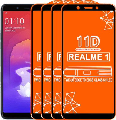 TWIGLO Edge To Edge Tempered Glass for OPPO Realme 1(Pack of 4)