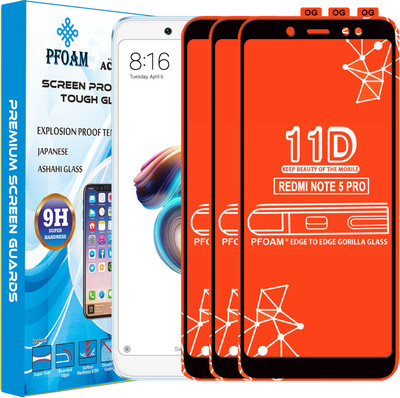 PFOAM Edge To Edge Tempered Glass for Mi Redmi Note 5 Pro(Pack of 3)