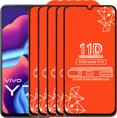 Roxel Edge To Edge Tempered Glass for Vivo Y73(Pack of 5)