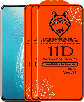 DeepzHub Edge To Edge Tempered Glass for Vivo V17(Pack of 3)