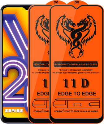 Forego Edge To Edge Tempered Glass for Vivo Y20i(Pack of 2)