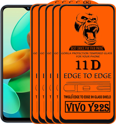 TWIGLO Edge To Edge Tempered Glass for VIVO Y22S(Pack of 5)