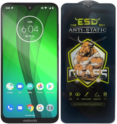 TELESHIELD Edge To Edge Tempered Glass for Motorola Moto G7 Plus, ESD Tempered Glass, ESD Screen Protector, Anti Static, Screen Protector(Pack of 1)